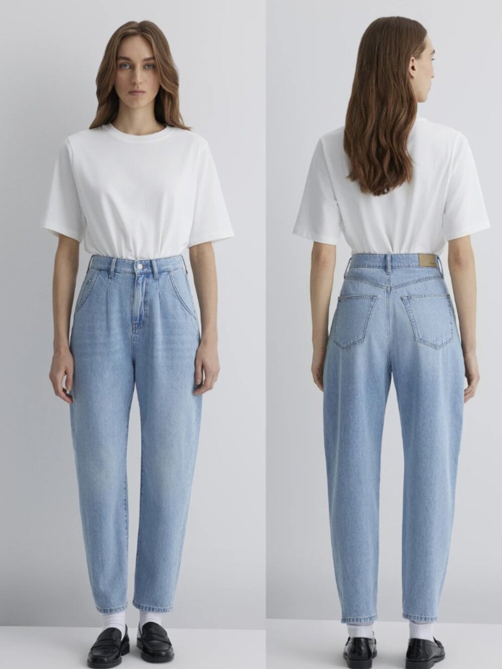 MAVI Laura High Rise Pleated Baggy Jeans Tapered Womens 31x27 Cool Girl Chic